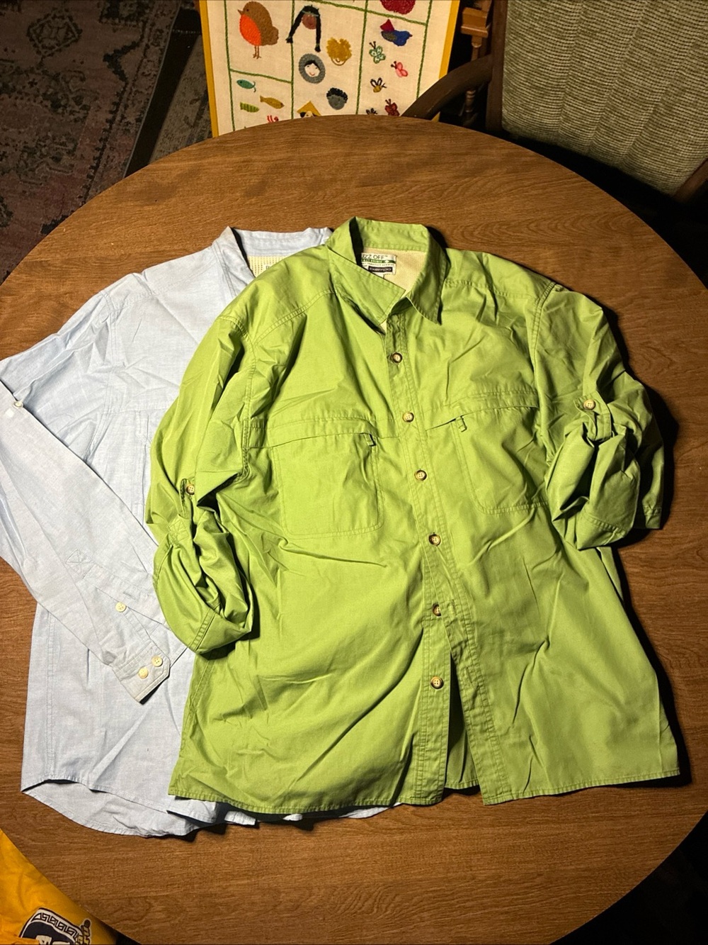 Lot Of 2 Buzz Off ExOfficio Insect Shield Button Up Long Sleeve Shirt L